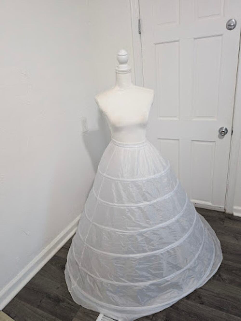 White Hoop Skirt Petticoat Crinoline Wedding Dress Underskirt Ball Gown Slip